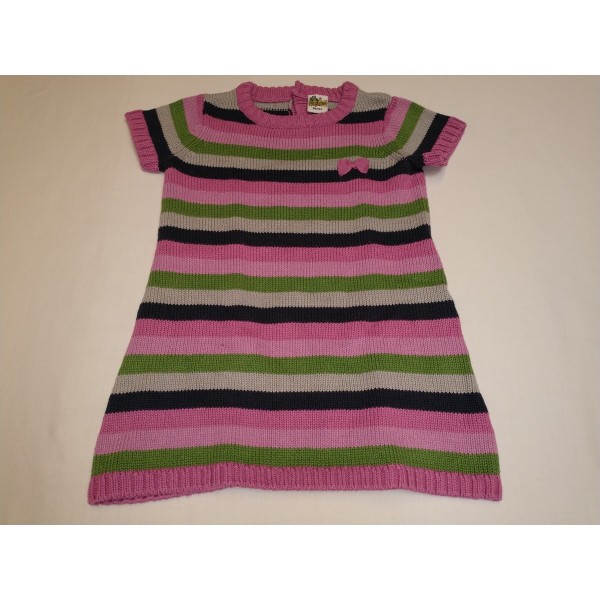 Strickkleid Shirt-Kleid * Gr 86-92 * Papagino * rosa-grün