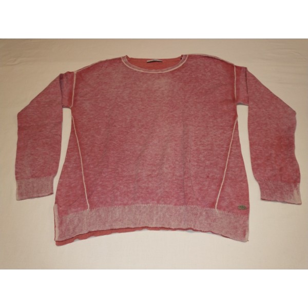 Sweatshirt Pullover * edc * rosa meliert * Gr L * used-Look