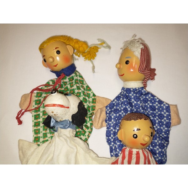 4er Set * Kasperle - Theater - Handspiel - Puppen * antik Nostalgie