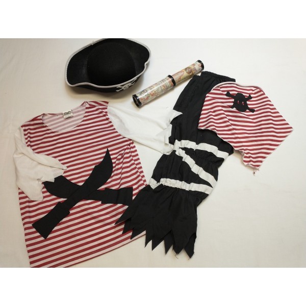 Pirat * 5tlg Kostüm * Gr 128 * Fasching Halloween Motto