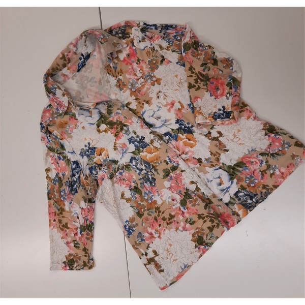 bequeme Shirt - Bluse * floral-bunt * Gr. L