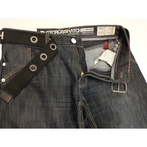 5-Pocket-Jeans Gürtel * Cross Hatch - New Techno * W 32