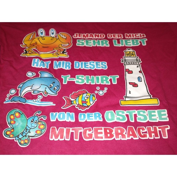 T-Shirt * Ostsee Urlaub Meer Strand * Gr 110 3-4J